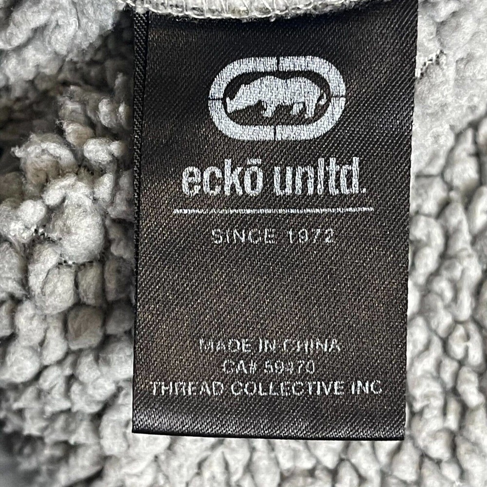 Ecko Unltd Hoodie Jacket Adult Large Gray/Camo Heavyweight Full Zip Mens - Picture 9 of 13